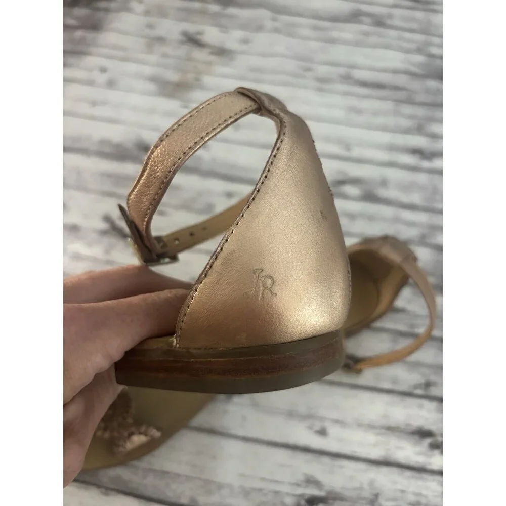Jack Rogers Daphne Medallion Flat‎ Sandal (Women) 8.5 Rose Gold
